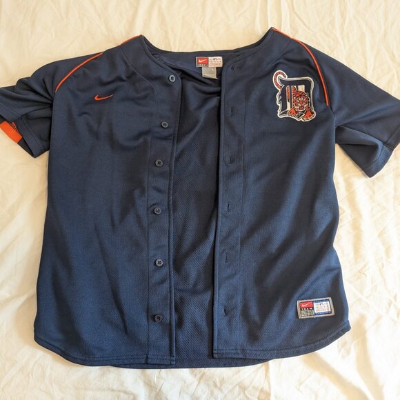 Nike Detroit Tigers MLB Jersey Size L Men's Navy Blue Button-Up Team Apparel - Picture 9 of 11